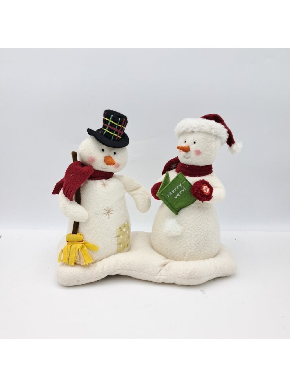 Hallmark Snowman Jingle Pals Mr & Mrs Animated Singing Caroling Plush 2003  VTG